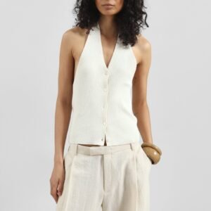 Himi Knit Halter Top - Cream